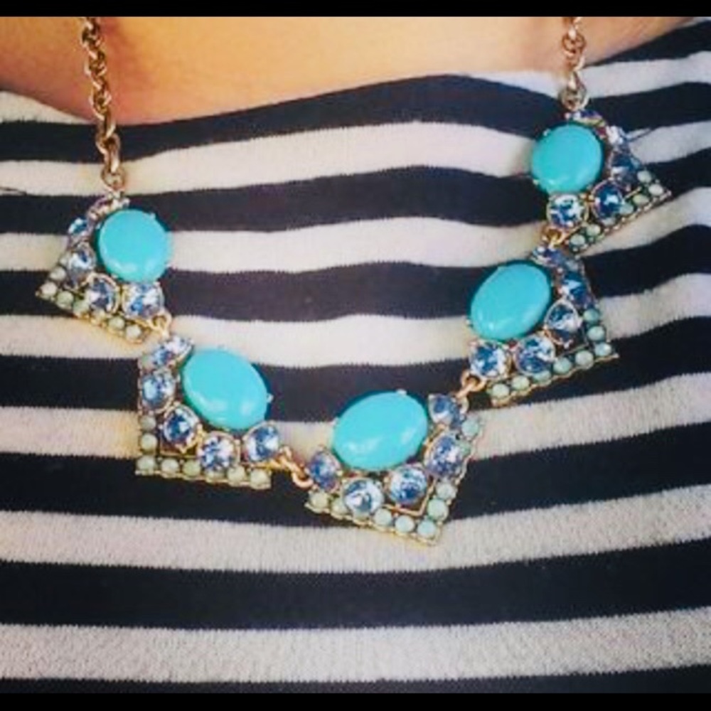 Stella & Dot | Art Deco Style Blue & Green Crystal Adorned Statement Nec… - Picture 8 of 13